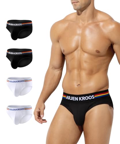 Mauro Kane Herren Briefs Slip 4er Pack Baumwolle Unterhose Männer Slips Stretch Unterhosen Unterwäsche Men's Underwear von Mauro Kane