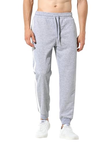 Mauro Kane Herren Jogginghose Sporthose Lang Freizeithose Jog Pants Fitness Hose Trainingshose mit Taschen und Kordelzug Grau L von Mauro Kane