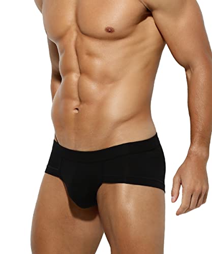 Mauro Kane Herren-Slips Unterwäsche Männer Brief Unterhosen Modal Atmungsaktive Stretch Sport Schwarz XXL von Mauro Kane