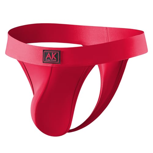 Mauro Kane Herren String Tanga Männer Unterwäsche Strings Thong Unterhosen Atmungsaktiv Low Rise G-String Rot XXL von Mauro Kane