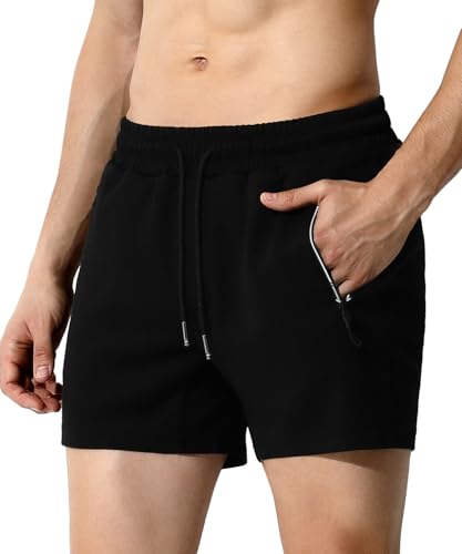 Mauro Kane Kurzen Sporthosen Herren Shorts 3 Zoll Trainingshose Männer Laufshorts Sporthose mit Reißverschlusstaschen von Mauro Kane