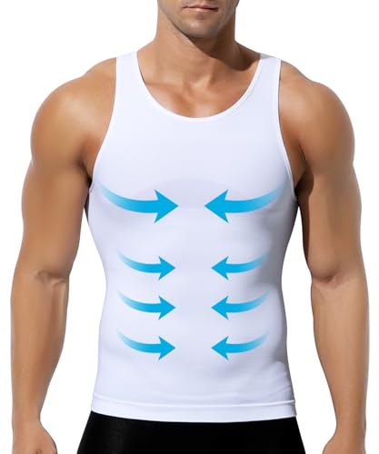 Mauro Kane Shapewear Herren Kompressions Shirt Herren Taillenformer Tank Ärmellos Body Shaper Elastische Bauchweg Unterhemd mit Bauchweg Figurformendes Effekt von Mauro Kane