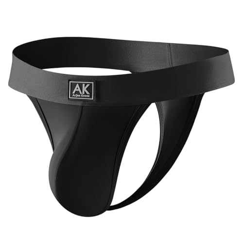 Mauro Kane Herren String Tanga Männer Unterwäsche Strings Thong Unterhosen Atmungsaktiv Low Rise G-String Schwarz XL von Mauro Kane