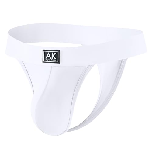 Mauro Kane Herren String Tanga Männer Unterwäsche Strings Thong Unterhosen Atmungsaktiv Low Rise G-String Weiß S von Mauro Kane