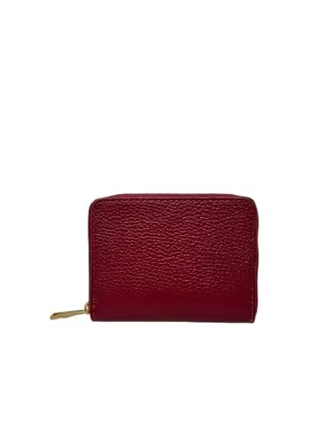 Mauro Pelletteria Portemonnaie aus echtem Leder für Frauen, Minimalistisch, 100% in Italien hergestellt, (Bordeaux) von Mauro Pelletteria