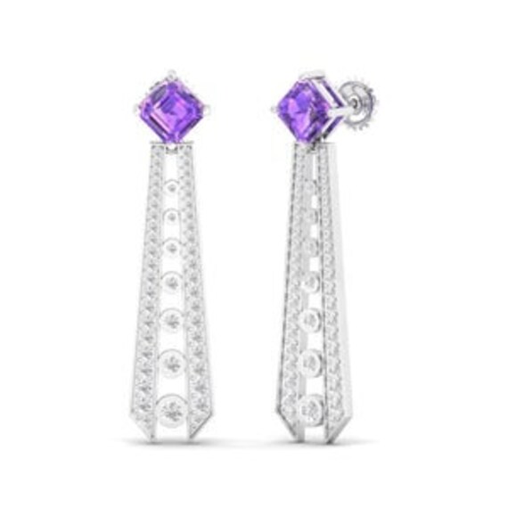 Maurya Amethyst Ginga Fashion Ohrringe Mit Diamanten von MauryaFineJewels