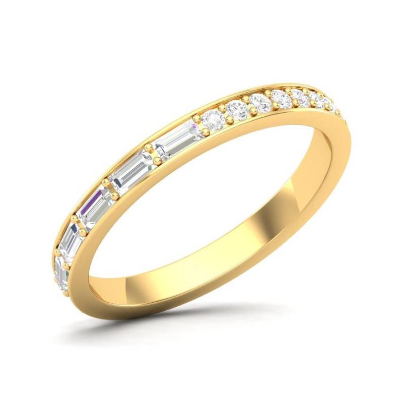 Maurya Veränderung Ist Beständiges Baguette Und Runder Stapelbarer Ehering von MauryaFineJewels