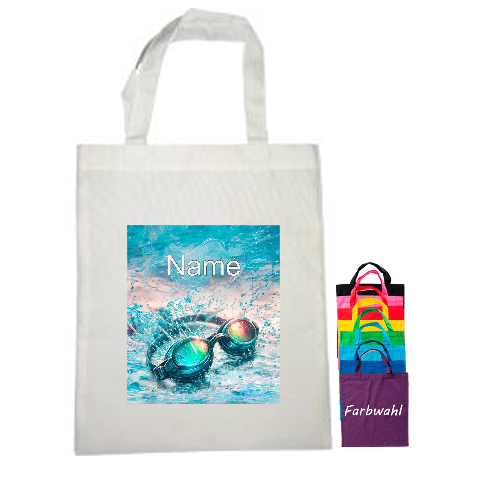 stoffbeutel Personalisiert | Tasche Schwimmen Mit Name Personalisierbar Flötentasche Einkaufstasche Wechselkleidung von MausDesign