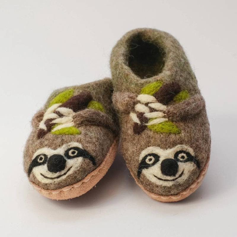 Faultier Filzpantoffeln Für Kinder von MausSchuhDe