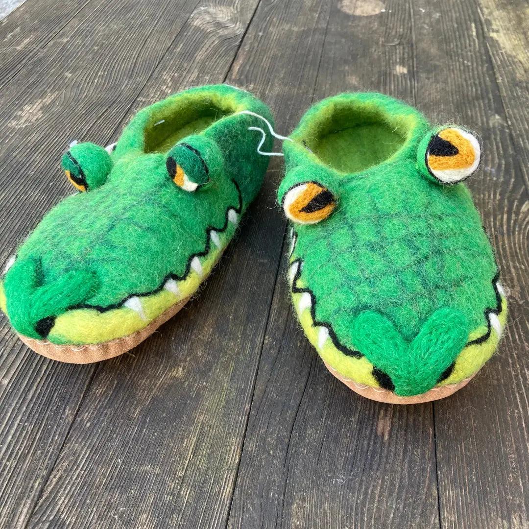 Krokodile Filzpantoffeln Für Kinder von MausSchuhDe