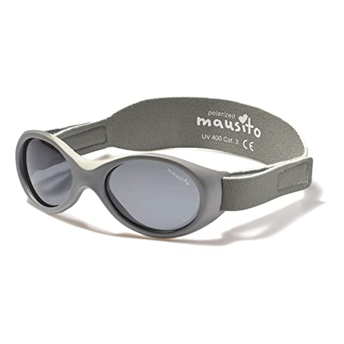 Mausito BABY Sonnenbrille 0-1,5 Jahre BIOPLASTIK & POLARISIERT I VERGLEICHSSIEGER Sonnenbrille Baby Jungen BPA-frei I 100% UV SCHUTZ verstellbares Band & biegsam I Europäisches Design von Mausito