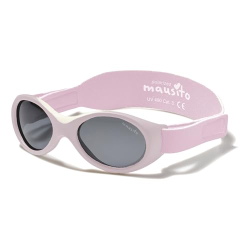 Mausito BABY Sonnenbrille 0-1,5 Jahre BIOPLASTIK & POLARISIERT I VERGLEICHSSIEGER Sonnenbrille Baby Mädchen BPA-frei I 100% UV SCHUTZ verstellbares Band & biegsam I Europäisches Design von Mausito