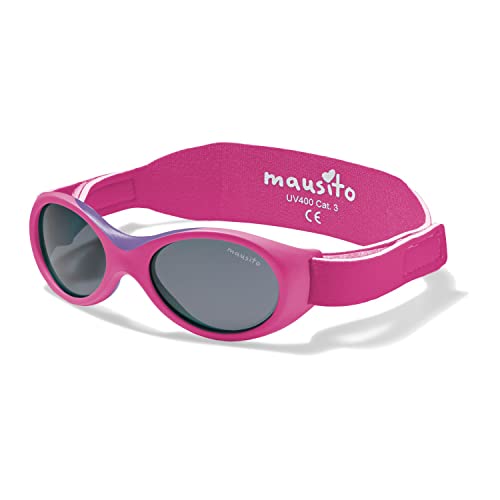 Mausito BABY Sonnenbrille 0-1,5 Jahre Mädchen I VERGLEICHSSIEGER Sonnenbrille Baby BPA-frei I 100% UV SCHUTZ I BIEGSAM & verstellbares Band I Europäisches Design Baby Sonnenbrillen von Mausito