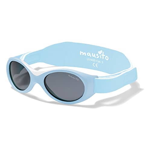 Mausito BABY Sonnenbrille 0-1,5 Jahre Jungen I VERGLEICHSSIEGER Sonnenbrille Baby BPA-frei I 100% UV SCHUTZ I BIEGSAM & verstellbares Band I Europäisches Design Baby Sonnenbrillen von Mausito