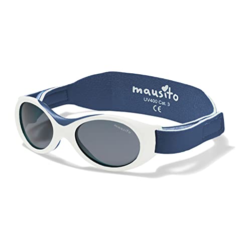 Mausito BABY Sonnenbrille 0-1,5 Jahre Jungen I VERGLEICHSSIEGER Sonnenbrille Baby BPA-frei I 100% UV SCHUTZ I BIEGSAM & verstellbares Band I Europäisches Design Baby Sonnenbrillen von Mausito