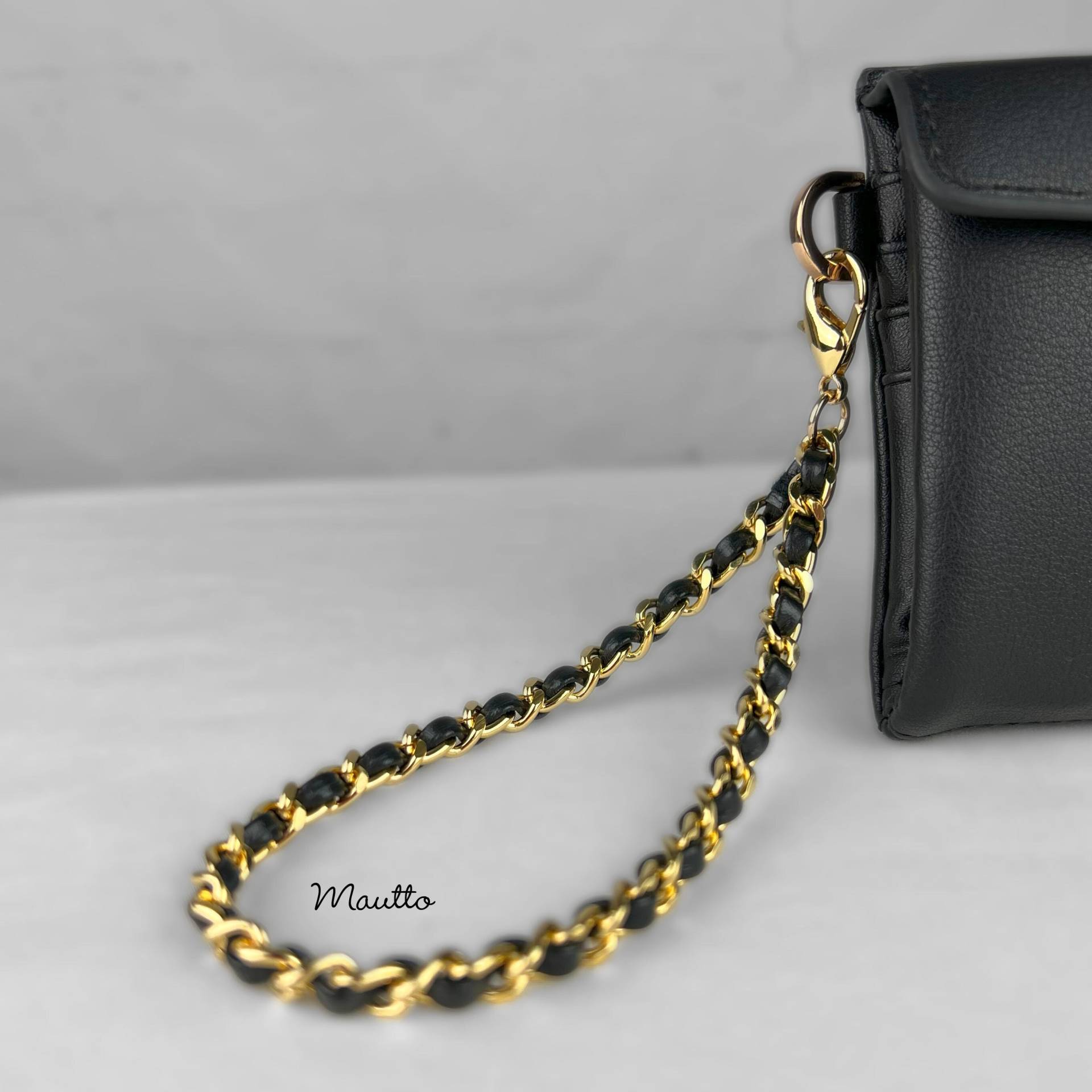 Handgefertigte Gewebte Lederkette Handschlaufe Für Clutch Slg, Brieftasche Oder Telefon | Customize Finish von MauttoAccessories