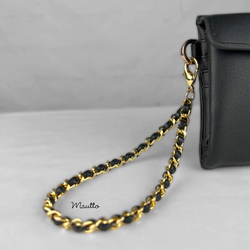 Handgefertigte Gewebte Lederkette Handschlaufe Für Clutch Slg, Brieftasche Oder Telefon | Customize Finish von MauttoAccessories