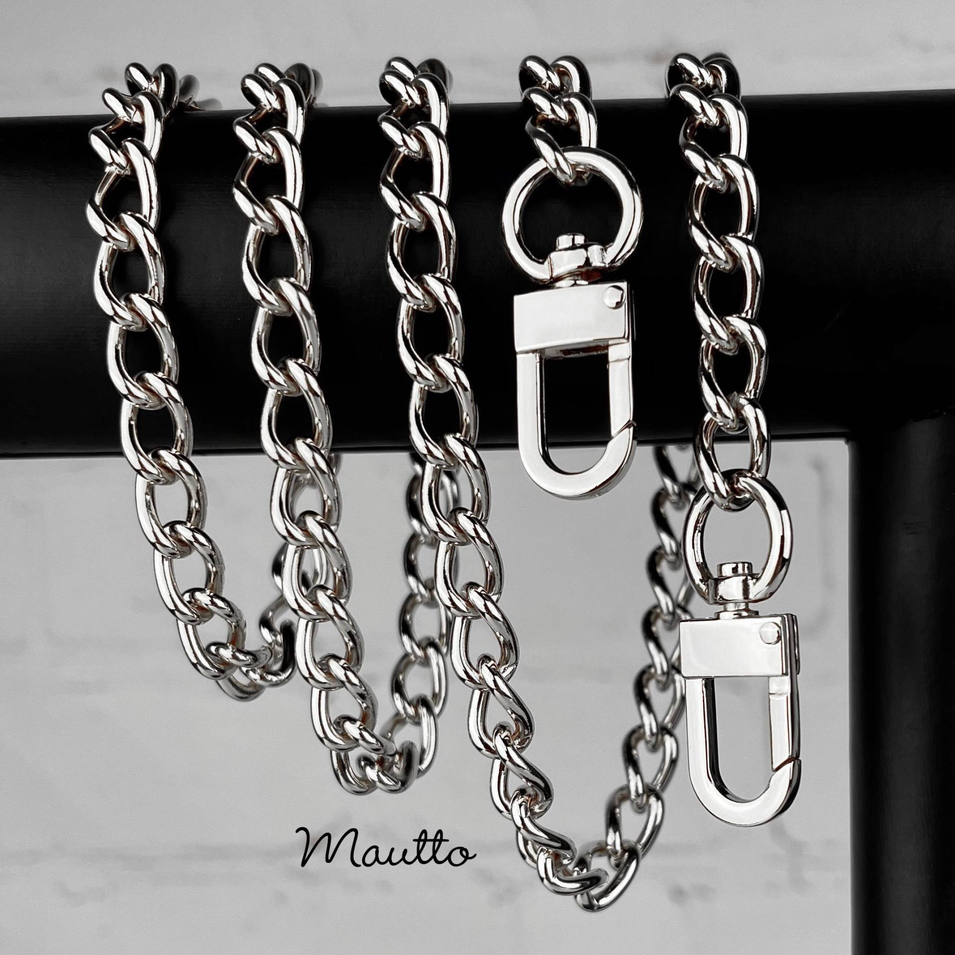 Silber Panzerkette Geldbörse - Stahl Handtaschenband, Schmuckqualität von MauttoAccessories