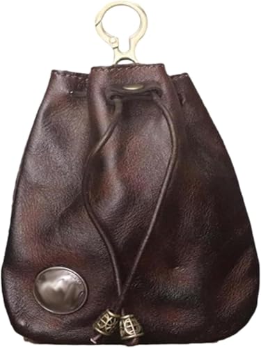 Handgefertigte Retro-Aufbewahrungstasche aus Rindsleder, tragbare Schlüsseltasche für Damen und Herren, einfache kleine Hängetasche, tragbare handgefertigte Lederbrieftasche von MavChanolia