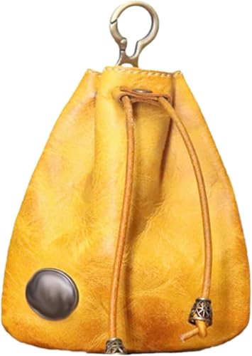 Handgefertigte Retro-Aufbewahrungstasche aus Rindsleder, tragbare Schlüsseltasche für Damen und Herren, einfache kleine Hängetasche, tragbare handgefertigte Lederbrieftasche von MavChanolia