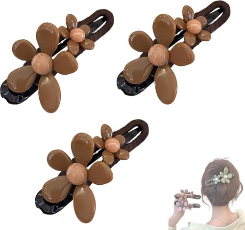 Retro-Blumen-Entenschnabel- und gerade Haarspange, rutschfeste Haarspangen mit Blumen für Damen, matte, flache Haarspangen Retro-Blumen-Entenschnabel- und gerade Haarspange, rutschfeste Haarspangen mit Blumen für Damen, matte, flache Haarspangen von MavChanolia