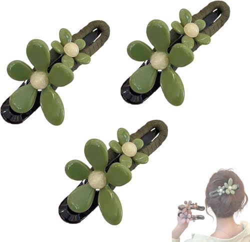 Retro-Blumen-Entenschnabel- und gerade Haarspange, rutschfeste Haarspangen mit Blumen für Damen, matte, flache Haarspangen Retro-Blumen-Entenschnabel- und gerade Haarspange, rutschfeste Haarspangen mit Blumen für Damen, matte, flache Haarspangen von MavChanolia