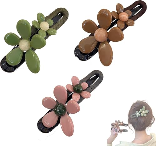 Retro-Blumen-Entenschnabel- und gerade Haarspange, rutschfeste Haarspangen mit Blumen für Damen, matte, flache Haarspangen Retro-Blumen-Entenschnabel- und gerade Haarspange, rutschfeste Haarspangen mit Blumen für Damen, matte, flache Haarspangen von MavChanolia