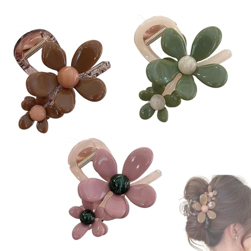 Retro-Blumen-Entenschnabel- und gerade Haarspange, rutschfeste Haarspangen mit Blumen für Damen, matte, flache Haarspangen Retro-Blumen-Entenschnabel- und gerade Haarspange, rutschfeste Haarspangen mit Blumen für Damen, matte, flache Haarspangen von MavChanolia