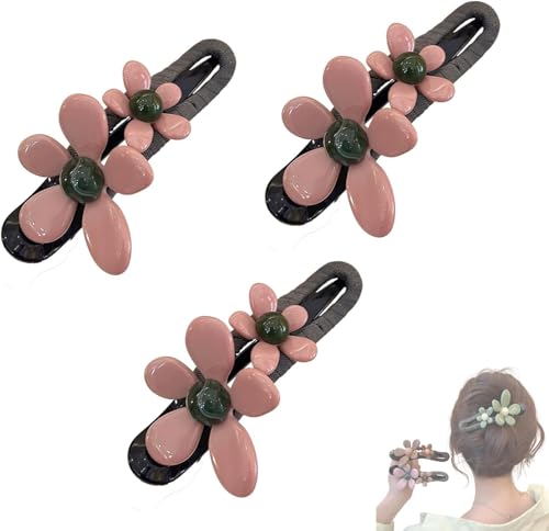 Retro-Blumen-Entenschnabel- und gerade Haarspange, rutschfeste Haarspangen mit Blumen für Damen, matte, flache Haarspangen Retro-Blumen-Entenschnabel- und gerade Haarspange, rutschfeste Haarspangen mit Blumen für Damen, matte, flache Haarspangen von MavChanolia