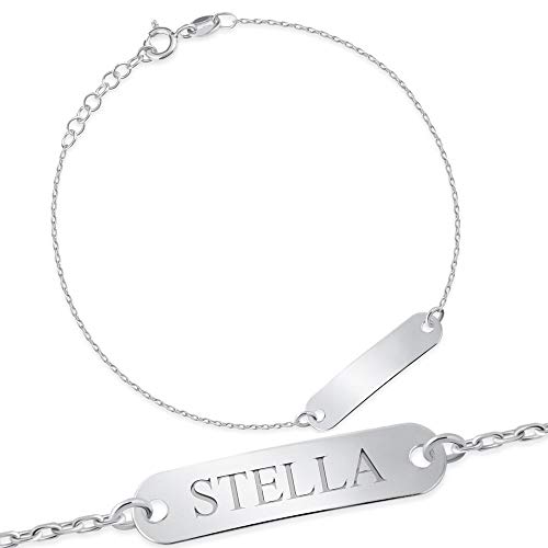 Maverton ID Kinder Armband 925 Silber - mit Namen + personalisierte Geschenkbox mit Gravur - Weihnachtsgeschenke - Geschenk zur Geburt Taufe Geburtstag - Länge: 14-16 cm von Maverton