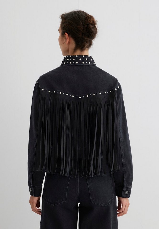 Mavi Blusenblazer JENNA smoke fringe denim von Mavi