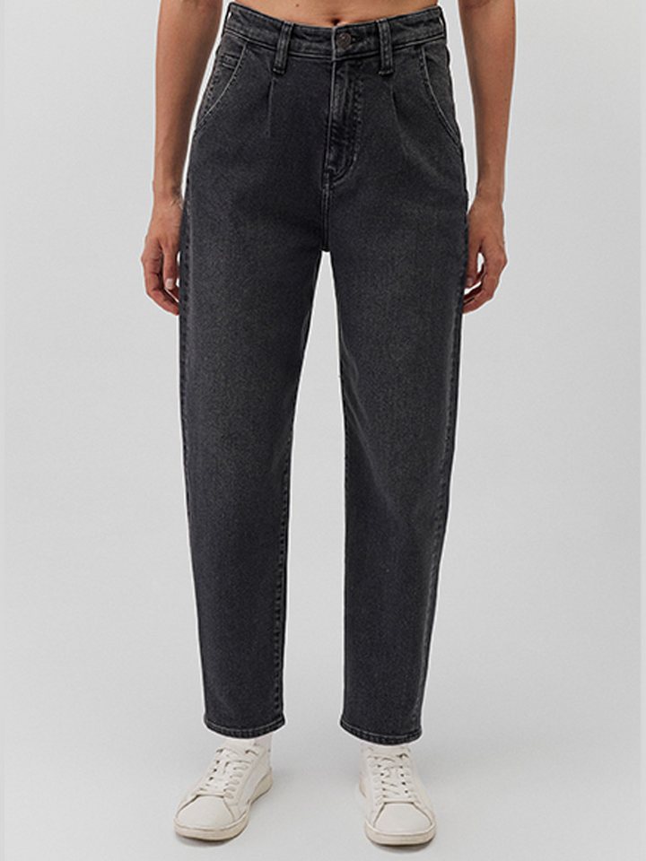 Mavi Boyfriend-Jeans Jeans High-Rise Pleated Baggy Dunkle Waschung LAURA lt brushed denim von Mavi