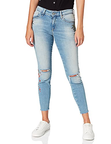 Mavi Damen Skinny Jeans Adriana Ankle 10729, Gr. W30, Blau (Lt Embroidery Denim 25266) von Mavi