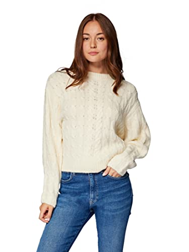 Mavi Damen Rundhalsausschnitt Pullover, Mittel, Wolke Creme von Mavi