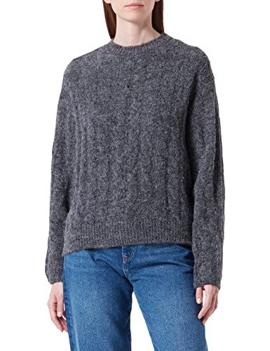 Mavi Damen Crew Neck Sweater Sweatshirt, Anthracite Melange, XL/ von Mavi