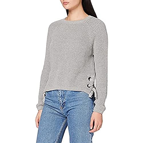 Mavi Damen Eyelet Sweater Sweatshirt, Grey Melange, S von Mavi