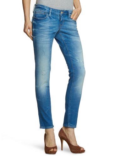 Mavi Damen Jeans Niedriger Bund Lindy; 1019715266, Gr. 27/34, Blau (15266; Lindy; mid Ripped Ultra-Marine STR) von Mavi