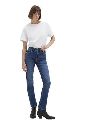 Mavi Damen Kendra Jeans, Indigo Blue Sateen Street, Mid-Rise, Straight Leg, 30W 28L von Mavi