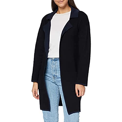 Mavi Damen Long Cardigan Strickjacke, Black-Navy, S von Mavi