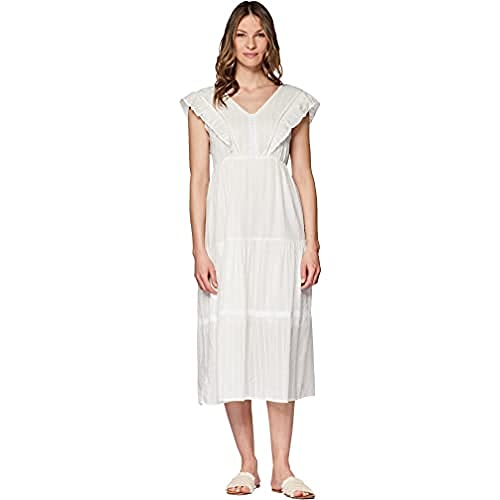 Mavi Damen Long Dress Kleid, Antique White, M/ von Mavi