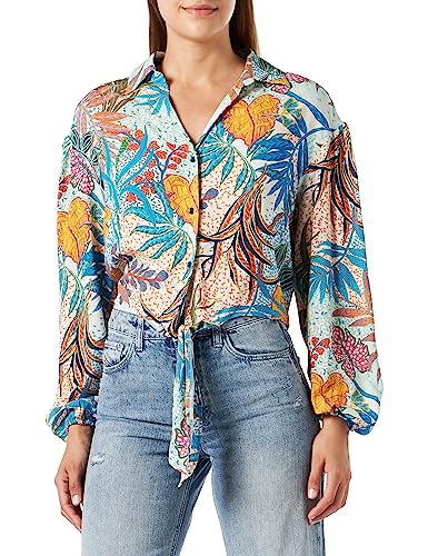 Mavi Damen Long Sleeve Shirt Bluse, grün, bunt, XS von Mavi