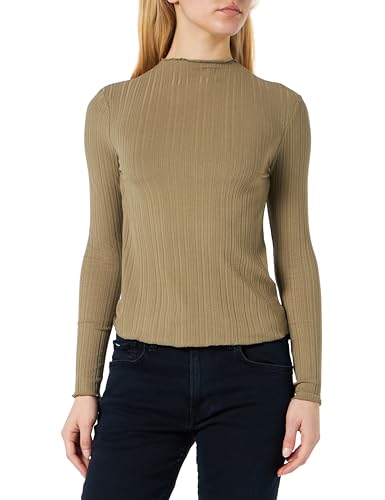 Mavi Damen Long Sleeve TOP Shirt, Khaki, M von Mavi