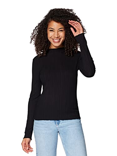 Mavi Damen Long Sleeve TOP T-Shirt, Black, XXL/ von Mavi