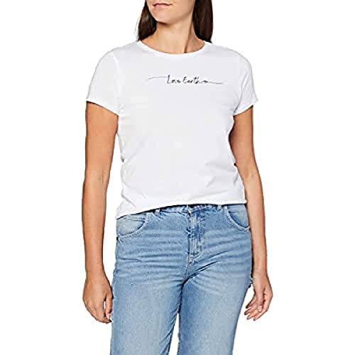 Mavi Damen Love Earth Printed TOP T-Shirt, White, S von Mavi