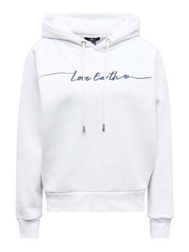 Mavi Damen Love Earth Sweatshirt, White, XS von Mavi