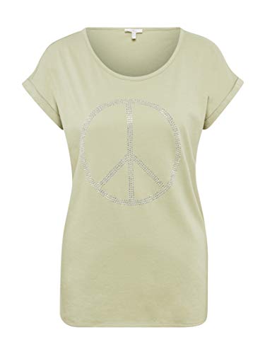 Mavi Damen Peace Sequin TOP T-Shirt, Grün (Light Khaki 23694), Small von Mavi