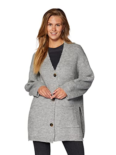 Mavi Damen Pocket Cardigan Strickjacke, mid Grey Melange, L/ von Mavi