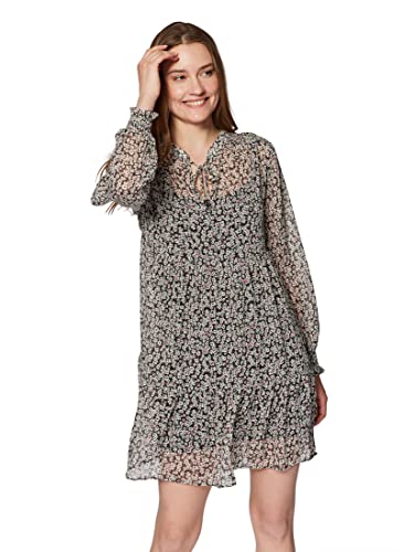 Mavi Damen Printed Dress Kleid, Black Garden Rose Violet Print, XS/ von Mavi