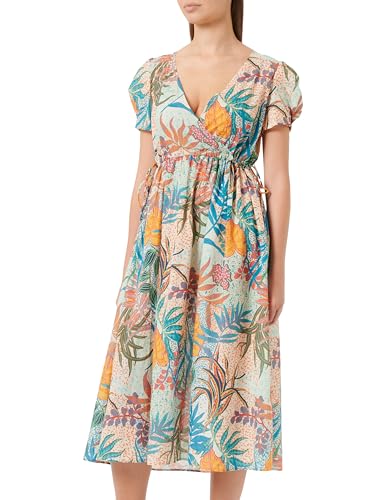 Mavi Damen Printed Dress Kleid, grün, bunt, S von Mavi