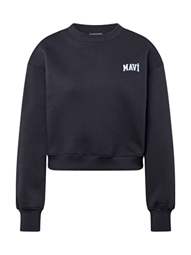 Mavi Damen Pullover Regular Logo Short Sweatshirt Pullover Logo gestrickt von Mavi